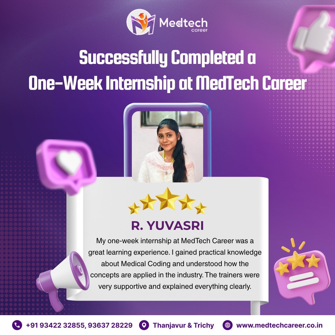 Medtech Career intern working on real coding scenarios